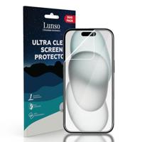 Lunso - iPhone 15 - Duo Pack (2 stuks) Beschermfolie - Full Cover Screen protector - thumbnail