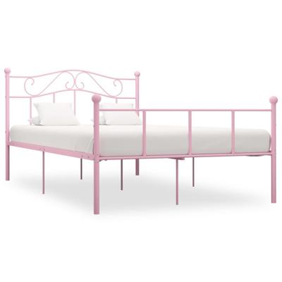 Bedframe metaal roze 140x200 cm Bedframe metaal roze 140x200 cm