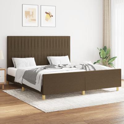 Bedframe zonder matras stof donkerbruin 160x200 cm Bedframe zonder matras stof donkerbruin 160x200 cm