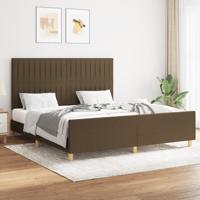 Bedframe zonder matras stof donkerbruin 160x200 cm - thumbnail