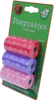 Boon Poepzak met Hartjes 3x20st Boon Poepzak met Hartjes 3x20st