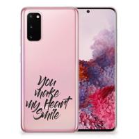 Samsung Galaxy S20 | Siliconen hoesje | met naam Heart Smile - thumbnail