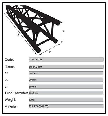 Duratruss DT 34/2 100 cm 1.0 meter Duratruss DT 34/2 100 cm 1.0 meter