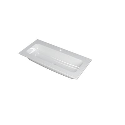 INK Faktor Wastafel Polystone Centraal met 1 Kraangat - 1000x450x15 mm - Glans Wit