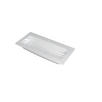 INK Faktor Wastafel Polystone Centraal met 1 Kraangat - 1000x450x15 mm - Glans Wit - thumbnail