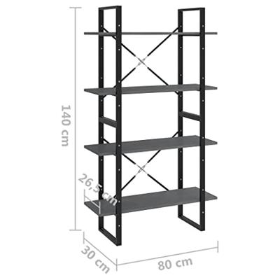 VidaXL Boekenkast met 4 schappen 80x30x140 cm massief grenenhout grijs VidaXL Boekenkast met 4 schappen 80x30x140 cm massief grenenhout grijs