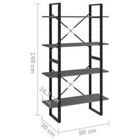 VidaXL Boekenkast met 4 schappen 80x30x140 cm massief grenenhout grijs - thumbnail