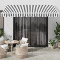 VidaXL Luifel automatisch uittrekbaar 350x250 cm antracietkleur en wit - thumbnail