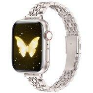 Stalen slim fit band - Sterrenlicht / Starlight - Geschikt voor Apple watch 44mm / 45mm / 46mm / 49mm - thumbnail