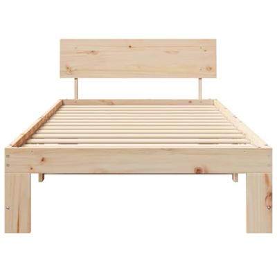 Bedframe met hoofdbord 75x190 cm van massief grenenhout