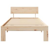 Bedframe met hoofdbord 75x190 cm van massief grenenhout - thumbnail