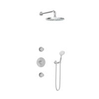 Hotbath Buddy - Inbouw Regendoucheset - 2 Stopkranen - Thermostatisch - Wandarm 35 cm - Hoofddouche 300 mm - Ronde Handdouche 3 Standen - Waterbesparend - V01 - thumbnail