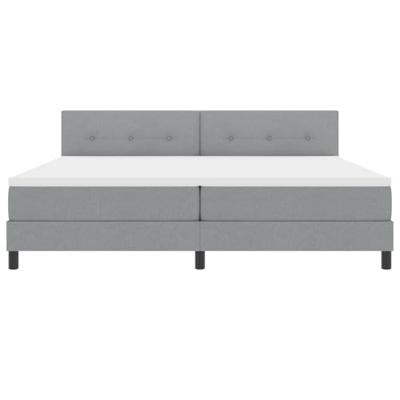 Boxspringbed met matras en LED stof lichtgrijs 200x200 cm