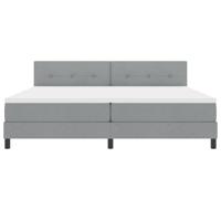 Boxspringbed met matras en LED stof lichtgrijs 200x200 cm - thumbnail