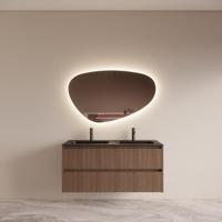 Badmeubelset BWS Riga met Asia Wastafel Zwart 120 cm Donker Eiken Japandi - thumbnail