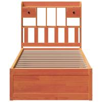 Bedframe zonder matras massief grenenhout wasbruin 75x190 cm - thumbnail