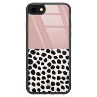 iPhone 8/7 glazen hardcase - Pink dots - thumbnail