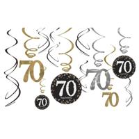 70 Jaar Hangdecoratie Swirlset Zilver/Goud - thumbnail