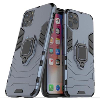 Panther PC + TPU schokbestendige beschermhoes met magnetische ring houder voor iPhone XI Max (2019) (grijs)