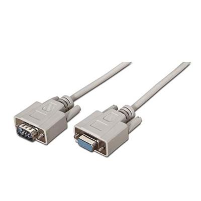 Nanocable 10.14.0202 Serieller RS232 printer en communicatiekabel, DB9/M-DB9/H, mannelijk-vrouwelijk, beige, 1,8 mts