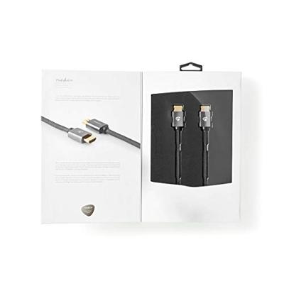 Nedis High Speed ??HDMI-Kabel met Ethernet | ARC | 1 m | Katoen | 1 stuks - CVTB34000GY10 CVTB34000GY10