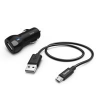 Hama Auto-oplaadset Micro-USB 2.4 A Zwart - thumbnail