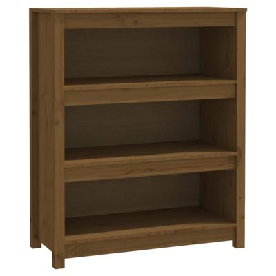 Boekenkast 80x35x97 cm massief grenenhout honingbruin