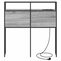 Opberghoofdbord met plank Grijs sonoma 80 cm Bewerkt hout - thumbnail