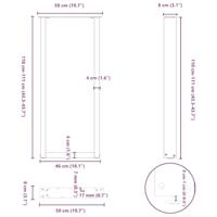 Bartafelpoten 2 st U-vormig 50x(110-111) cm staal antraciet - thumbnail