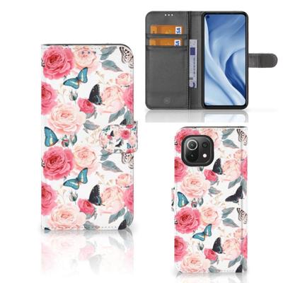 Xiaomi 11 Lite 5G NE | Mi 11 Lite Hoesje Butterfly Roses Xiaomi 11 Lite 5G NE | Mi 11 Lite Hoesje Butterfly Roses