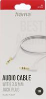 Hama Aux-kabel 3,5-mm Jack – 3,5-mm Jack 90° Haakse Stekker 1,0 M Wit - thumbnail