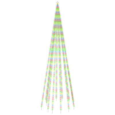 VidaXL Vlaggenmast kerstboom 732 led's meerkleurig 500 cm