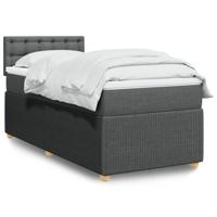 Boxspring met matras stof donkergrijs 80x200 cm - thumbnail