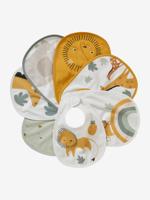 Set van 7 babyslabbetjes jungle wit - thumbnail