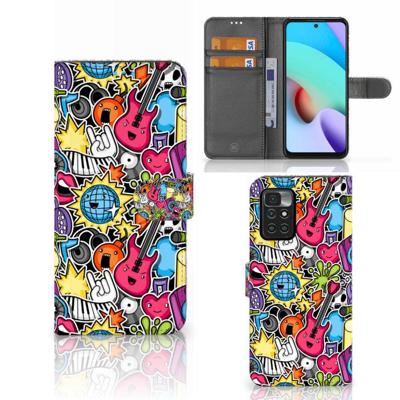 Xiaomi Redmi 10 | Wallet Case | met Pasjes | Punk Rock