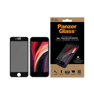 PanzerGlass Edge2Edge Privacy P2679 Screenprotector (glas) met privacyfolie Apple IPhone SE (Gen.3, 2022), IPhone SE (Gen.2, 2020), iPhone 8, iPhone 7, iPhone