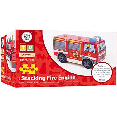 Bigjigs houten stapelspel brandweerwagen