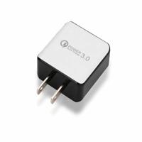 1USB QC 3 0 draad tekening snelle lader US plug (wit) - thumbnail