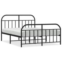 Bedframe met hoofd- en voeteneinde metaal zwart 150x200 cm - thumbnail