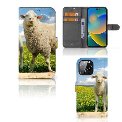 iPhone 14 Pro Max | Telefoonhoesje | Met pasjeshouder | Schaap en Lammetje iPhone 14 Pro Max | Telefoonhoesje | Met pasjeshouder | Schaap en Lammetje