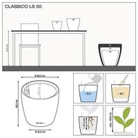 LECHUZA Classico Premium LS 50 bloempot - complete set, glanzend wit - thumbnail