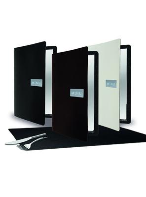 Securit Menukaart leather Raw, ft A4, zwart