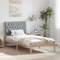 Bedframe met Gevoerd Hoofdgedeelte Bruin 90 x 200 cm - thumbnail