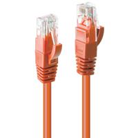 LINDY 48106 RJ45 Netwerkkabel, patchkabel CAT 6 U/UTP 0.50 m Oranje Snagless 1 stuk(s) - thumbnail