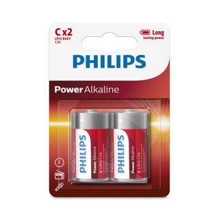 Philips Power LR14 C batterij (baby) Alkaline 1.5 V 2 stuk(s) Philips Power LR14 C batterij (baby) Alkaline 1.5 V 2 stuk(s)