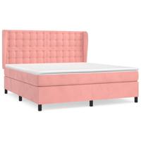 Boxspring met matras fluweel roze 160x200 cm - thumbnail