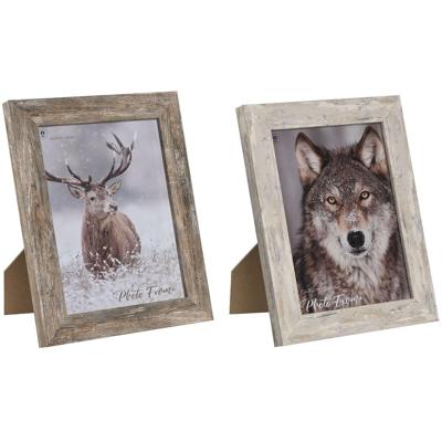 Fotolijsten Home ESPRIT Wit Natuurlijk Kristal polyestyreen Scandinavisch 19,5 x 2 x 24,5 cm (2 Stuks)