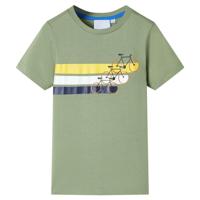 Kindershirt met korte mouwen 128 lichtkakikleurig - thumbnail