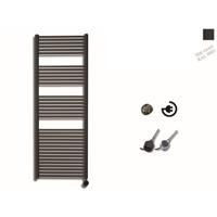 Elektrische Design Radiator Sanicare Plug En Play 172 x 60 cm Mat Zwart Thermostaat Chroom 1127 Watt Sanicare - thumbnail