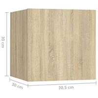 VidaXL Nachtkastjes 2 st 30,5x30x30cm bewerkt hout sonoma eikenkleurig - thumbnail